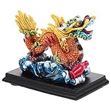 Alipis Harz Chinesische Tierkreiszeichen Drache Figur 2024 Jahr des Drachen Statue Fengshui Tierskulptur Für Neujahr Zuhause Tischdekoration