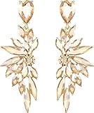 Kristall Ohrringe,Damen Ohrringes,Ohrringe Glitzer,Kristall Hochzeit Ohrringes Schmuck Frauen Mädchen (Gold)
