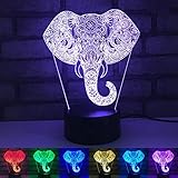 Jinson well 3D Elefant Lampe led Illusion Nachtlicht licht 7 Farbwechsel Touch Switch Tisch Schreibtisch Dekoration Lampen Acryl ABS Base USB Kabel Spielzeug