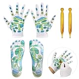Yimomoyi Reflexzonen Socken Set, Socken mit Massagepunkten, Fußmassage Socken mit Acupressure Pen, Unisex Reflexology Socks, Fußreflexzonenmassage Druckpunkt Socken für Fuß Reflexzonen Massage