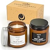 Waxcanpy Duftkerzen Geschenkset, Duftkerzen im Glas für Frauen, Schlaf-Duftkerzen für Zuhause, 2er Pack Aromatherapie Kerzen für Entspannung, erholsamen Schlaf, Stressabbau & Wohndeko