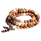 Epoch World Tibetisches Perlen Armband Holzarmband buddhistische Gebetskette 8mm Buddha armbänder Mala mit 108 Holzperlen Perlenarmband Kette Halskette Herren Damen