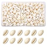 TOAOB 140 Stück Natürlichen Muschel Perlen mit Loch zum Auffädeln Beige Spirale Kauri Muscheln Bastelnmuscheln 16 bis 18mm für DIY Schmuck Machen oder Deco Handwerk
