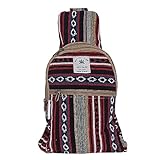 Marubhumi Kleiner Hanf-Rucksack, Umhängetasche, Himalaya-Tasche, verstellbarer Riemen, für Damen und Herren, leichter Tagesrucksack