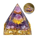 Hejo Pyramide Kristall, Amethyst Energiekristall Orgonit Pyramide, Blume des Lebens Kristall Orgonit Pyramiden, Heilung Kristall Geschenke, Natur Reiki Kristalle für Heilung Chakra Meditation