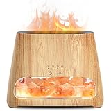 SALKING 2-in-1 Aroma Diffuser & Salt Range Pakistan Leuchte, Flammeneffekt Diffusor für ätherische Öle, Diffusor Kühler Nebel Luftbefeuchter mit 3-Helligkeit, 150ml