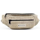 Bauchtasche für Damen und Herren, Laufgürteltasche, umweltfreundliche Umhängetasche, veganer Hanf, Reise-Hüfttasche, Unisex, Hanftasche, 100 % Hanf