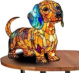 Katzenlampe aus Buntglas – 3D Dekorative LED Tischlampe – Nachtlicht aus Harz – Tiffany-Stil Lampe für Wohnzimmer, Schlafzimmer, Büro – Tierische Tischleuchte,Avoir