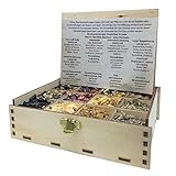 Heilkräuter Manufaktur Räucherbox-Set Sinnlichkeit und Liebe, 12 Sorten Räuchermischungen, Holz, 14 x 10 x 4 cm