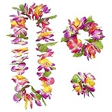 W WIDMANN MILANO Party Fashion 9136W - Hawaii Set Maui, Halskette, Armband, Kopfschmuck, Blumenkranz, Blüten, Beachparty, Mottoparty, Karneval