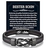 EYQV Sohn Geschenk, Bester Sohn Geschenke, Sohn Armband mit Gravur, Geschenk für Meinen Sohn von Mama, Geschenkideen für Sohn von Papa zum Geburtstag Abschluss Jugendweihe Konfirmation Weihnachten