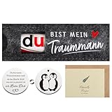 BOFUNX du bist mein Traummann Geschenke Hülle Filz Geschenk für Schokolade mit Pocket Glücksbringer Geschenk für Männer und Frauen Liebhaber Ehemann Freunden Kollegen