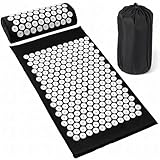 Retoo Akupressur-Set mit Kissen gegen Nacken und Rückenschmerzen, Akupressurmatte für Kopf- und Nackenschmerzen, Akupressurkissen ideal für Frauen und Männer, Massagematte