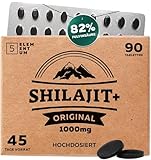 Shilajit Tabletten Hochdosiert – 45.000 mg | 90 Tabletten | Reines Shilajit Original Mumijo Reich an 82% Fulvinsäure | Handgefertigt