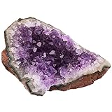 KYEYGWO Natürlichen Amethyst Drusensegment Rohstück, Unregelmäßige Naturstück Dekorative Steine Drusenstück, Reiki Heilung Kristall Cluster Specimen Edelstein Fengshui Ornamente