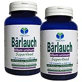 Frischblatt BÄRLAUCH Superfood WILDER Knoblauch (geruchlos) - Natürlicher Schwefel & Antioxidantien - 240 (2x120) Pulver Kapseln. OHNE ZUSATZSTOFFE - OHNE FÜLLSTOFFE - NATUR PUR. 26795-2