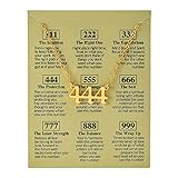 LANCHEN Engel Zahlen Halskette 111 222 333 444 555 666 777 888 999 Altenglische Numerologie Zahlen Halskette Gold Minimalistischer Anhänger
