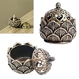 DGUSO 2Pcs Räuchergefäß Lotus,Retro Räucherkerzen Halter,Lotus Räucherkegel Halter,Räuchergefäss,Halter Lotus Räuchergefäß,Räuchergefäss Lotus,Geeignet für Haus,Büro,Teestube,Heimdekoration(2.8*2.8cm)