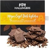 Hallingers Mögen Engel Dich begleiten - Vollmilch Edel-Schokolade Pur - handmade, alkoholfrei (Box) - Geschenk im Sommer & als perfektes Grillgeschenk | Geburtstag Glückwunsch Jahrestag Neues Zuhause
