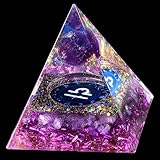 XIANNVXI Waage Pyramide Amethyst Stein Kristalle Edelsteine Groß Pyramiden Sternzeichen Esoterik Spirituell Astrologie Geschenke 12 Constellation - Waage