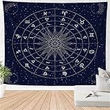 Wandteppichtischdecke Altartuch Tapisserie Wandbehang Rad Des Tierkreises Astrologie Sonne Mond Schlafzimmer Raumdekor Kunst 230x180cm