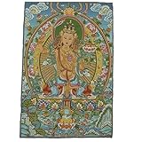 CYXZX Manjushri Tibetischer Thangka-Wandteppich, Stoffposter, Buddhistisches Thangka-Brokat-Stickerei-Gemälde Für Heimdekoration, Meditation (Size : 60x90cm(23x35inch))