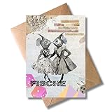 WBdesignz Grußkarte mit Umschlag - Waage Astrologie Sternzeichen edel modern Geburtstagskarte Geburtstag Astrologie modern Spiritualität Kunst (DIN A6) (Fische Frau)