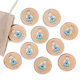 Logbuch-Verlag 10 Schutzengel Glückstaler Engel Holz Glücksbringer Kommunion Geburtstag rund 4 cm Geschenk Junge Mädchen