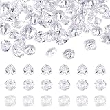 Craftdady 60 Stück klare Zirkonia-Perlen CZ Strass Cabochons facettiert 3 Stile Charms Kristall Diamant für Halskette Schmuckherstellung Haarnadel