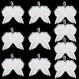 ToBeIT 10pcs Engelsflügel Federn Engel Flügel Anhänger Weihnachtsbaum Deko Christbaumschmuck Vintage Feder zum Aufhängen (10X12CM)