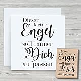 NEWSTAMPS Stempel Dieser kleine Engel Motivstempel groß aus Holz & Gummi zum Karten basteln, Holzstempel, Sprüche, Spruchstempel, Textstempel, Schrift, Scrapbook, Textilstempel, Deko