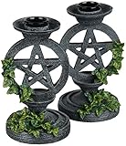 Nemesis Now NEM5177 Kerzenständer mit Pentagramm, 13,4 cm, Grau