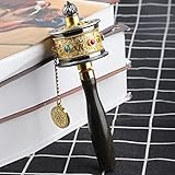 Fyearfly Tibetische GebetsmüHle,Messing Buddhistische GebetsmüHle(Gold),Geeignet Zum Entspannen Zur Klärung des Geistes Zur Reinigung Von Energie Zum Konzentrieren Und Sammeln
