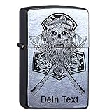elbedruck Thors Hammer Wikinger Odin Walhalla Lasergravur Compatible with Zippo Skull personalisiert mit Totenkopf Thor Personalisieren