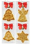 Odenwälder Marzipan Weihnachtsschmuck abgeflämmt. 4 verschiedene Motive. 32 Stück á 10g in einer Box. Perfekt um den Weihnachtsbaum zu schmücken.