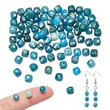 NBEADS 72 Stück Natürliche Apatit-Perlen, 4-5mm Würfel Lose Spacer Perlen Facettierte Steinperlen Stränge für DIY Armbänder Halsketten Schmuck Handwerk Machen, Loch: 0.7mm