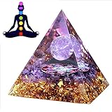 Orgonit, Pyramide Heilstein, Pyramide, Orgon Kristall Pyramide, Orgone Pyramid, Reiki-Kristallpyramide, Orgonit An, für Positive Energie, Chakra-Heilung, Meditation, Yoga, Geschenk(Purple)