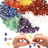 XIANNVXI 7 Chakra 400pcs Perlen zum Auffädeln Kristalle Perlen Kristall Steine Perlen für Armbänder Ketten Ohrringe Schmuck Machen Crafting Natürlichen Unregelmäßige Gebohrt DIY Edelsteine 5-8mm