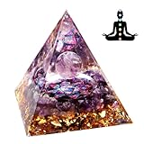 Weigudoc Orgonit Pyramide Reiki Chakra Steine, Tigerauge Stein & Baum Lebens Amethyst, Edelsteine Heilsteine für Chakra-Heilung Meditation Haus Dekoration Anziehen Reichtum (02)