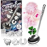 com-four® Zinngießen mit 5 schweren Figuren und 1 Löffel, Silvestergießen das Wahrsagerei-Partyspiel die gesunde Alternative zum Bleigießen (Komfort - 3g - 06-teilig)