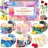 BGIUSQF Duftkerzen Geschenkset, 6 Stück Duftkerzen, Duftkerzen Set, Duftkerzen Geschenkset für Damen, Kerze Geschenk für Stressabbau, Entspannung des, Weihnachten, Geburtstag, Yoga