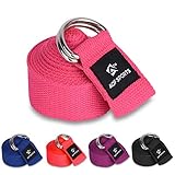 AQF Yoga Gurt 1,8m/2,4m/3m,Yogagurt mit D Schnalle 100% Baumwolle trainingsbänder Yoga Band für Beine und Körper Stretching Fitness (1.8M, Rosa)