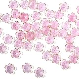 50 Stück Kirschblüten Acryl Blumenperlen Kirschblüten Acrylperlen Farbige Acryl Blumenperlen Mini-Blumen-Abstandsperlen für DIY Armbänder Halsketten Ohrringe