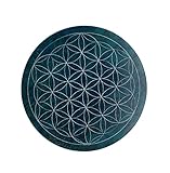 Budawi® Speckstein Untersetzer Blume des Lebens 10 cm rund Farbe türkis