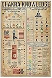 Chakra-Wissen, Metallposter, Erwachen der Chakren mit Mudras und Mantras, Retro-Blechschild, Schule, Yoga, Café, Schlafzimmer, Badezimmer, Küche, Zuhause, Kunst, Wanddekoration, Plakette