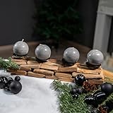 Holz Kerzenhalter 50 cm braun – Tischdeko aus Natur Treibholz für 4 Kerzen – Weihnachts-Deko Adventskranz rustikal Adventsdekoration