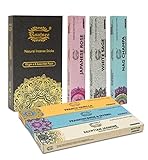 Raajsee Bio-Räucherstäbchen 15gx 6 Packung,Nag Champa,Jasmin,Vanille, japanische Rose, weißer Salbei,Weihrauch & Myrrhe, Frei von Chemikalien, 100% Rein Organisch Handgerollt