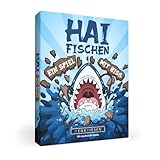 DENKRIESEN - Haifischen | Kartenspiel – Lustiges Memospiel mit Würfeln | 2-5 Spieler | Ab 6 Jahren | Familienspiel für Kinder & Erwachsene | Denk- & Merkspiel mit Strategie | Perfekt für Zwischendurch