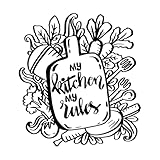 meine Küche, meine Regeln Wandaufkleber aus Papier 67.2x73.3cm Beschädigt die Wandoberfläche nicht Schwarz