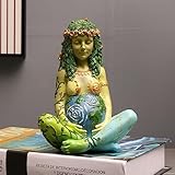 Tuzsocr 17,8 cm Mutter Erde Statue,Millennial Gaia Göttin Statue,Kunstharz Kunststatue,Handbemalte Heilfigur,aus Feinstem Harz Gegossen,Wunderschön Geformtes Design,für Zuhause,Kunstraum,Garten,Freien